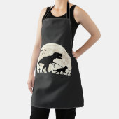Duitse Herdershond Halloween Dinosaur Maan Silhoue Schort (Insitu)