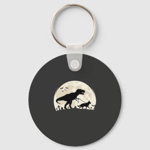 Duitse Herdershond Halloween Dinosaur Maan Silhoue Sleutelhanger