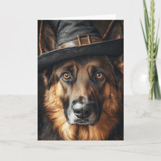 Duitse Herdershond Halloween Feestdagen Kaart (Voorkant)