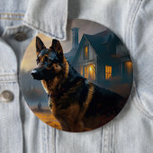Duitse Herdershond Halloween Griezelen Ronde Button 6,0 Cm (In situ)