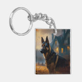 Duitse Herdershond Halloween Griezelen Sleutelhanger (Voorkant Links)