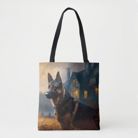 Duitse Herdershond Halloween Griezelen Tote Bag (Voorkant)