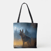 Duitse Herdershond Halloween Griezelen Tote Bag (Achterkant)