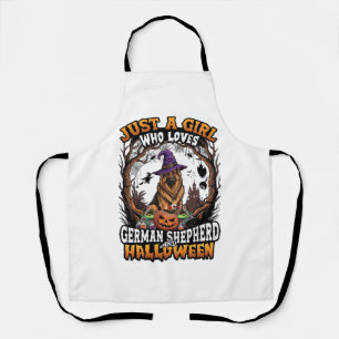 Duitse Herdershond Halloween Heksenhoofd Pompoen_1 Schort