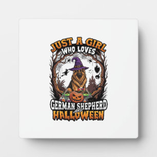 Duitse Herdershond Halloween Hond Heksenhoed Pompo Fotoplaat
