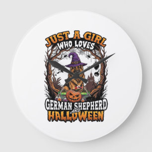 Duitse Herdershond Halloween Hond Heksenhoed Pompo Grote Klok