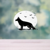 Duitse herdershond – Halloween Moon Silhouette Cl Acryl Bord (Neutraal)