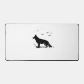 Duitse herdershond – Halloween Moon Silhouette Cl Bureaumat (Voorkant)
