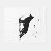 Duitse herdershond – Halloween Moon Silhouette Cl Fleece Deken (Voorkant (Horizontaal))