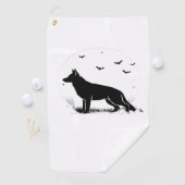 Duitse herdershond – Halloween Moon Silhouette Cl Golfhanddoek (Insitu)