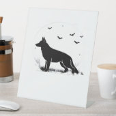 Duitse herdershond – Halloween Moon Silhouette Cl Reclamebord Met Voetstuk (Insitu)