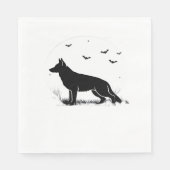Duitse herdershond – Halloween Moon Silhouette Cl Servet (Voorkant)
