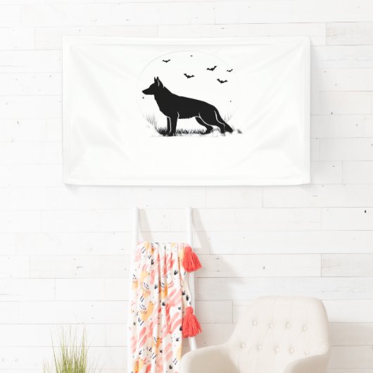 Duitse herdershond – Halloween Moon Silhouette Cl Spandoek (Insitu)