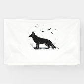 Duitse herdershond – Halloween Moon Silhouette Cl Spandoek (Horizontaal)