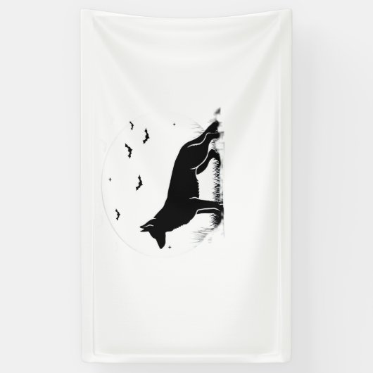 Duitse herdershond – Halloween Moon Silhouette Cl Spandoek (Verticaal)