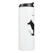 Duitse herdershond – Halloween Moon Silhouette Cl Thermosbeker (Gedraaid links)