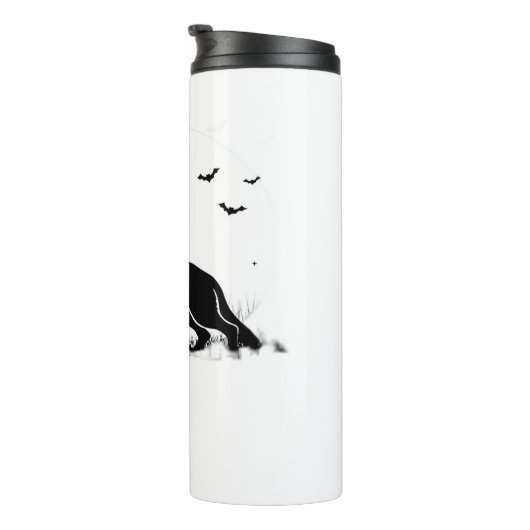 Duitse herdershond – Halloween Moon Silhouette Cl Thermosbeker (Geroteerd rechts)