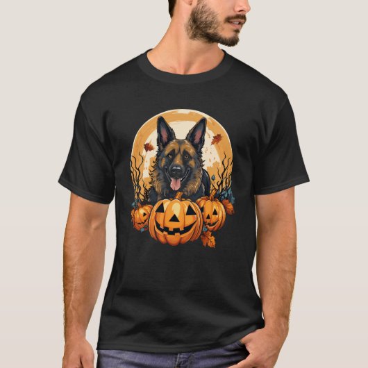 Duitse Herdershond Halloween T-shirt (Voorkant)