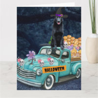 Duitse Herdershond Halloween Truck Schrik Nacht