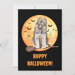 Duitse Herdershond Halloweenkaart! Feestdagenkaart