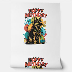 Duitse herdershond Happy Birthday Party Shep Clot Behang
