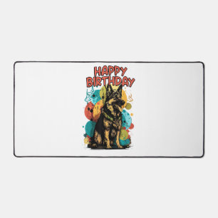 Duitse herdershond Happy Birthday Party Shep Clot Bureaumat