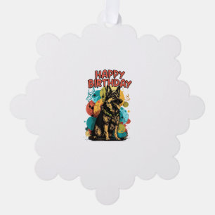 Duitse herdershond Happy Birthday Party Shep Clot Ornament Kaart