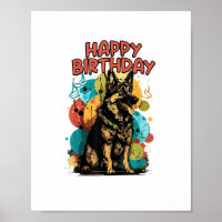 Duitse herdershond Happy Birthday Party Shep Clot