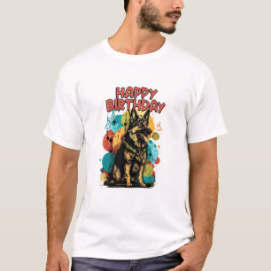 Duitse herdershond Happy Birthday Party Shep Clot T-shirt