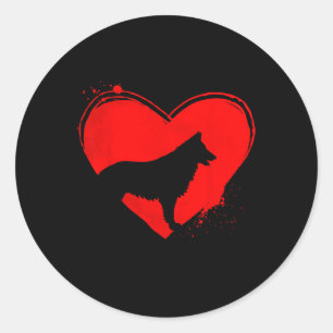 Duitse Herdershond Hartvormige Valentijnsdag Hond Ronde Sticker