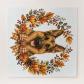 Duitse Herdershond Herfst Legpuzzel (Horizontaal)