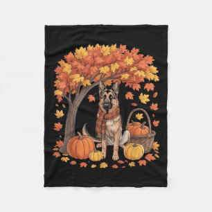 Duitse Herdershond Herfst Sjaal Pompoen Herfst Dan Fleece Deken