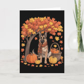 Duitse Herdershond Herfst Sjaal Pompoen Herfst Dan Kaart (Voorkant)