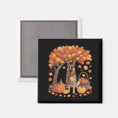 Duitse Herdershond Herfst Sjaal Pompoen Herfst Dan Magneet (Voorkant / Achterkant)