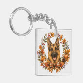 Duitse Herdershond Herfst Sleutelhanger (Voorkant Links)