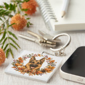 Duitse Herdershond Herfst Sleutelhanger (Voorkant Rechts)