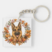 Duitse Herdershond Herfst Sleutelhanger (Achterkant)