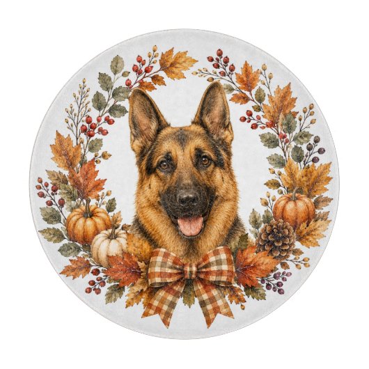 Duitse Herdershond Herfst Snijplank (Voorkant)