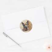 Duitse Herdershond Huisdier Ronde Sticker (Envelop)