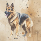 Duitse Herdershond Huisdier Sticker (Voorkant)