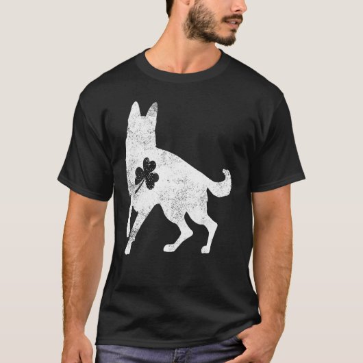 Duitse Herdershond Ierse C St. Patrick Dag Hond T-shirt (Voorkant)