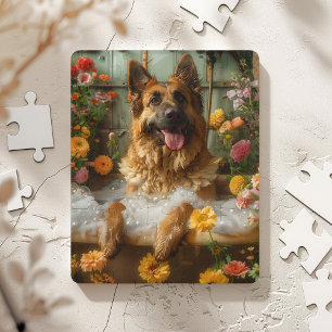 Duitse Herdershond in badkuip   Duitse Herdershond Legpuzzel