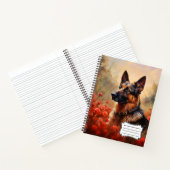 Duitse herdershond in klaprozen notitieboek (Binnen)