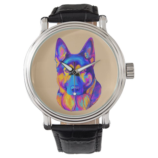 Duitse herdershond in kleuren horloge (Voorkant)