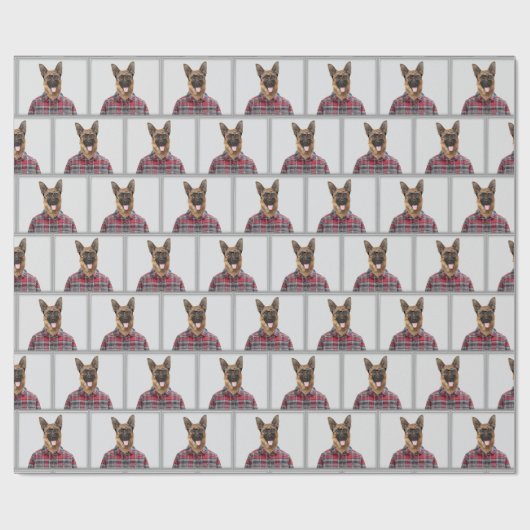 Duitse herdershond in Plaid Cadeaupapier (Vlak)