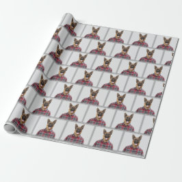 Duitse herdershond in Plaid Cadeaupapier