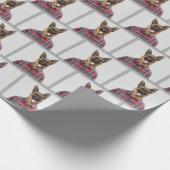Duitse herdershond in Plaid Cadeaupapier (Hoek)
