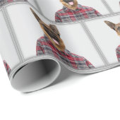 Duitse herdershond in Plaid Cadeaupapier (Rol Hoek)