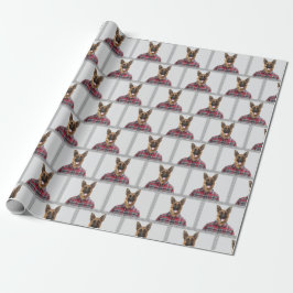 Duitse herdershond in Plaid Cadeaupapier