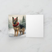 Duitse herdershond in sneeuw Kerstmis Kaart (Binnen)